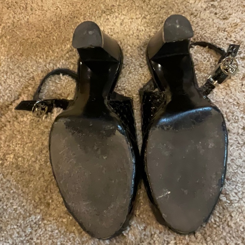 🌷TORY BURCH BLACK HEELS SIZE 8.5 - Picture 4 of 6